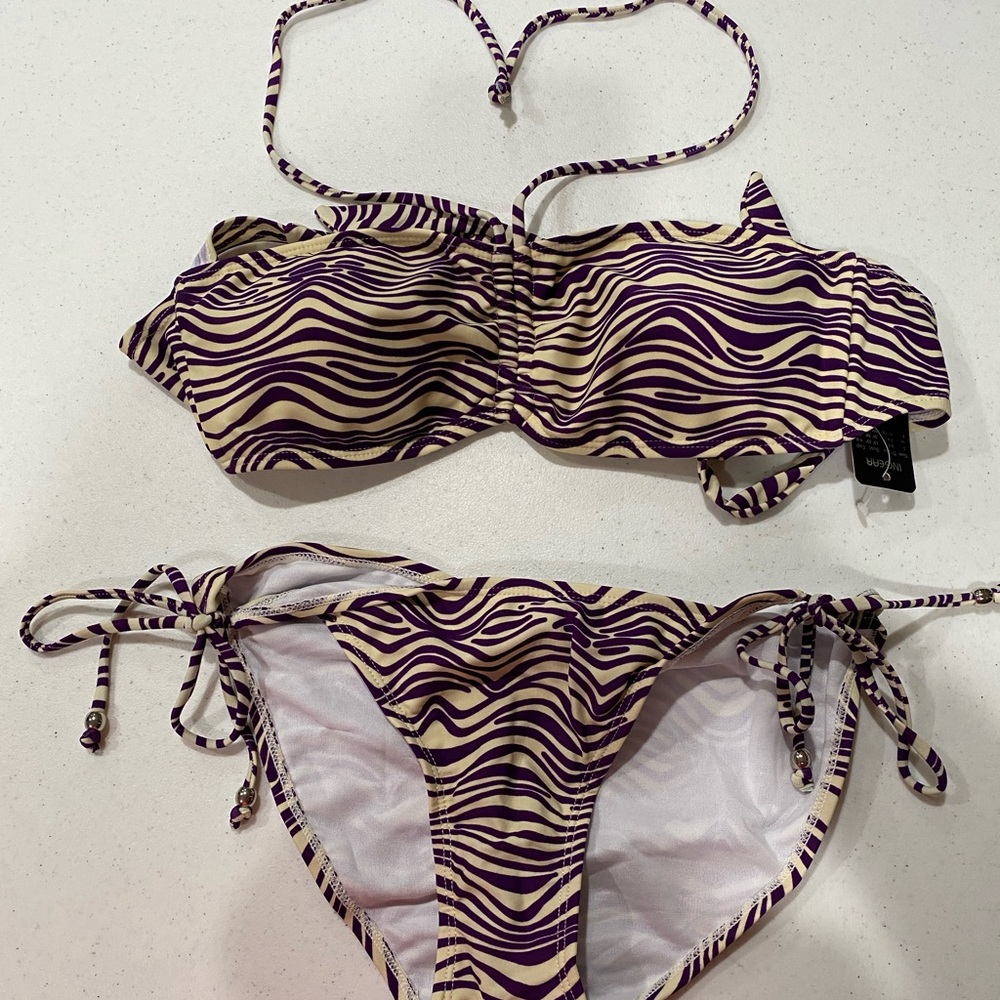 Purple zebra bikini set